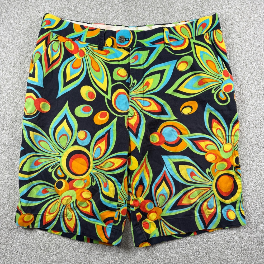 Loudmouth Golf Shorts Mens 40 Multicolor Floral Psychedelic Cotton Spandex